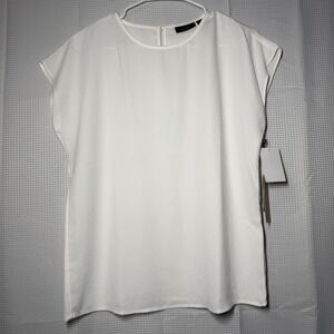 NWT Halogen Ivory Cloud Cap Sleeve Blouse XS HA410535MI Nordstrom